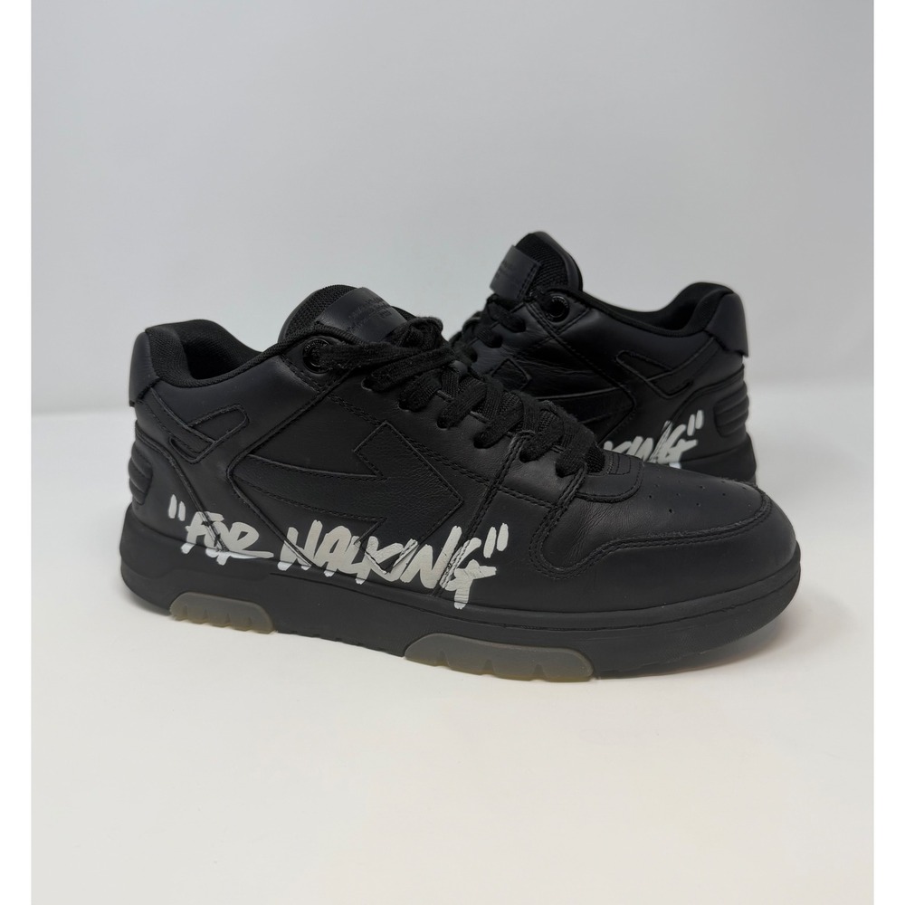 Off-White Out Of Office "For Walking" Sneaker Black/White Size 10 US 43 EU